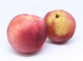 Nectarine fruit isolated on white background. A variation of peach