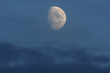 Fototapeta na wymiar growing moon on 10 lunar day august 28, 2020