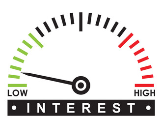 low interest rate - monitoring  scale -   illustration template