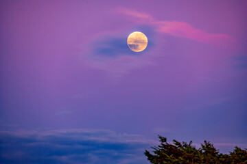 full moon and clouds
