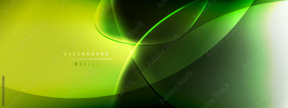 Wall mural vector abstract background - liquid bubble shapes on fluid gradient with shadows and light effects. 