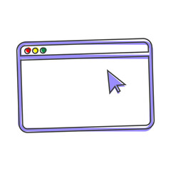Vector icon of the browser cartoon style on white isolated background.