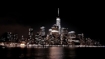 Skyline new york, with dark tones.