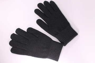 Isolated black gloves.