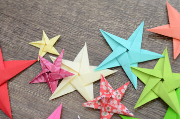 Origami paper stars holiday