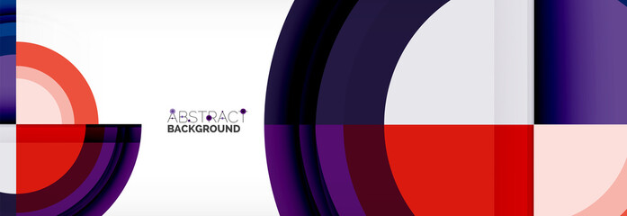 Round shapes, triangles and circles. Modern abstract background