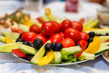Vegetable slicing on the holiday table