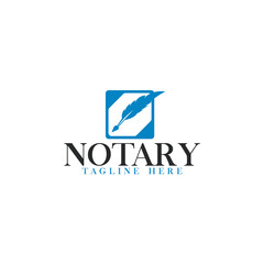 Notary, Lawyer / Law firm Logo design. Feather symbol or icon vector logo design template.