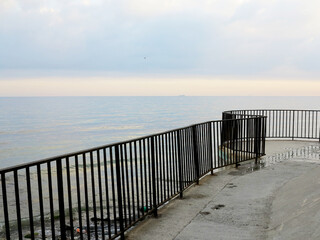 metal fence on the Black Sea coast