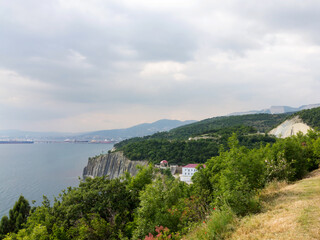 Fototapeta na wymiar Beautiful scenery of the Black Sea coast near Novorossiysk, Russia