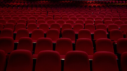 Fototapeta premium Theater red chairs