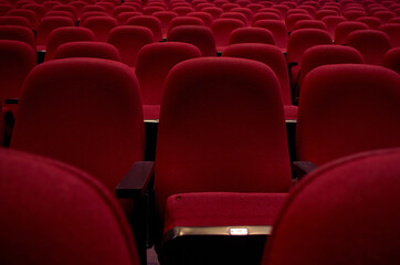 Fototapeta premium Theater red chairs