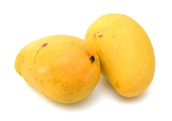 Yellow mango isolated on a white background