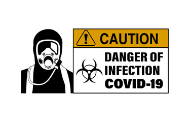 epidemiological danger sign vector illustration