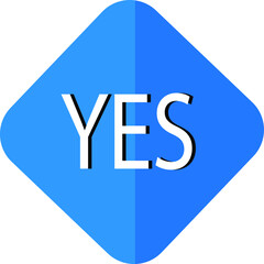 YES blue icon on white background.icon for website design, mobile app, ui. Vector Illustration
