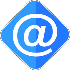 Fototapeta premium at sign blue icon on white background.icon for website design, mobile app, ui. Vector Illustration 