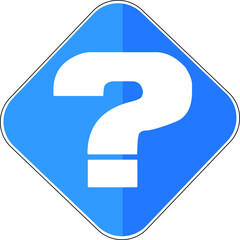 Question Mark sign blue icon on white background.icon for website design, mobile app, ui. Vector Illustration
