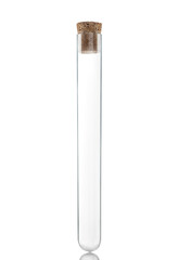 Test tube on white isolated background
