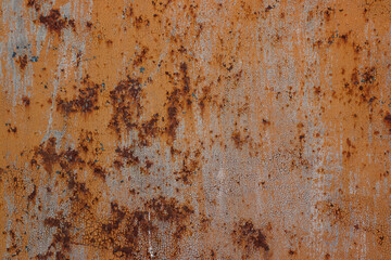 The texture of a rusty iron sheet is quite large