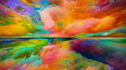 Fotobehang Mix van kleuren Metaforisch dromenland