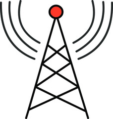 antenna vector flat illustration on white background
