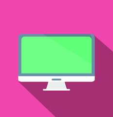 Computer display isolated on red background Screen computer monitor Vector illustration
