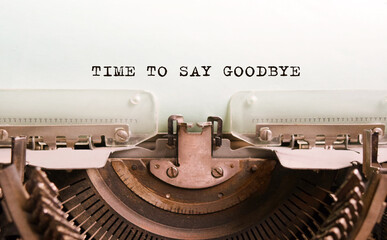The text is typed on paper by an antique typewriter. Vintage inscription, retro style, grunge, concept.