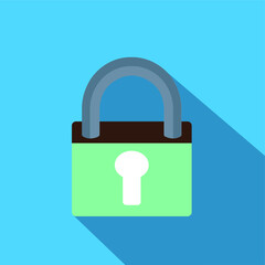 Lock, illustration, vector on blue background.

