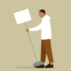 Male character holding a floor lamp in his hand