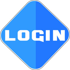 LOGIN blue icon on white background.icon for website design, mobile app, ui. Vector Illustration
