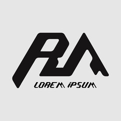 RA Letter Logo Design With Simple style
