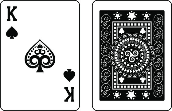 King of spades, playing cards. Vector illustration. Poker cards.