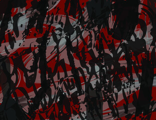 Artistic sketch backdrop material. Abstract geometric horror pattern. Chaos and random Helloween art. Modern art drawing painting. 