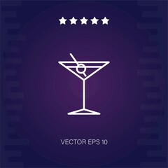 martini with an olive vector icon modern illustration