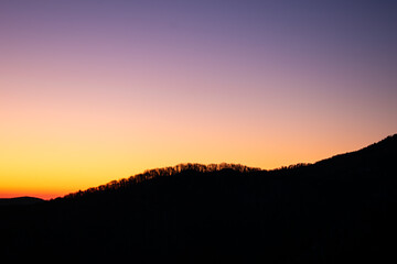 Fototapeta na wymiar Mountain Sunrise Silhouette