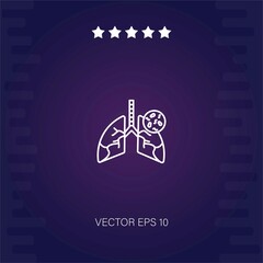 infected lungs vector icon modern illustration