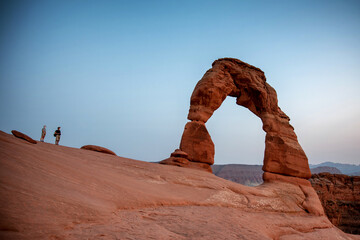 The Delicate Arch in Utah's Arches National Park at night