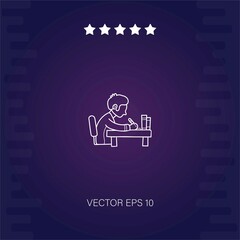 studying vector icon modern illustration