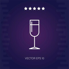 glass of white wine vector icon modern illustration
