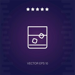 glass with icre rocks vector icon modern illustration