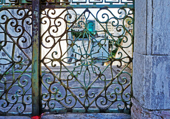 Old iron grille detail
