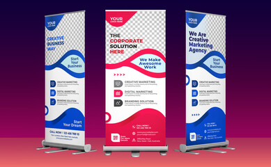 Corporate Roll Up Banner Design with 3 Concepts