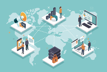 Obraz premium International business team connecting online 