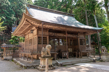 Main building of Isobe shrine in Tamba city, Hyogo, Japan