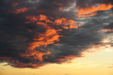 Skyscape: Ominous Red Orange Clouds