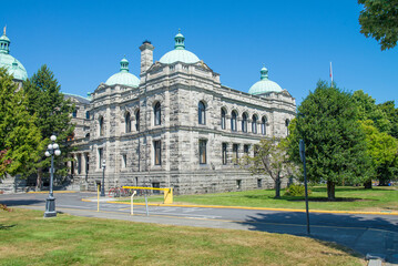 Fototapeta na wymiar Victoria, British Columbia/Canada Jul-26-2014>> Beautiful sunny day during summer time in the capital city of Victoria in Vanouver island beautiful province of British Columbia.