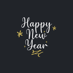 Naklejka na ściany i meble Happy New Year 2020, 2021, holiday, simple lettering typography, gift or invitational card, invitation EPS Vector