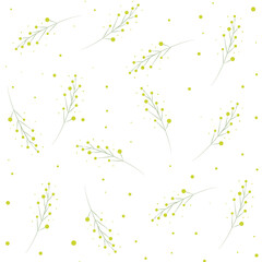 Abstract mimosa seamless floral pattern