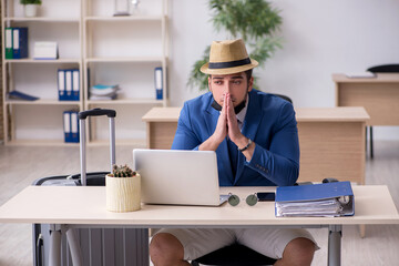 Businessman preparing for trip during pandemic