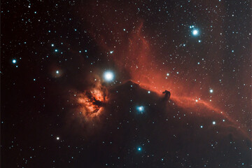 DeepSky Flame and Horsehead Nebulae Nebulose Fiamma e Testa di Cavallo